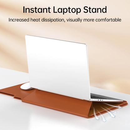 Multifunctional Laptop PU Magnetic Stand Split Liner Bag with Mouse Pad Function, Size:13-14 inch(Brown) - 13.3 inch by buy2fix | Online Shopping UK | buy2fix