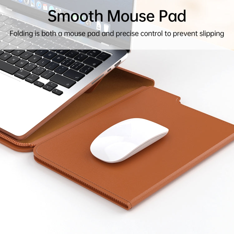 Multifunctional Laptop PU Magnetic Stand Split Liner Bag with Mouse Pad Function, Size:13-14 inch(Black) - 13.3 inch by buy2fix | Online Shopping UK | buy2fix