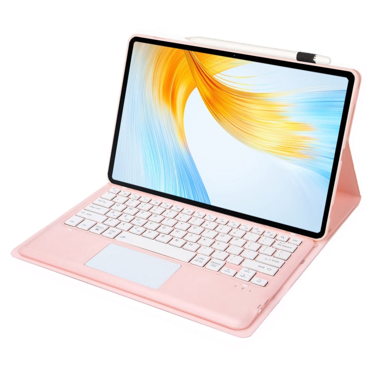 For Huawei MatePad Air 12 2024 Ultra-thin Detachable Bluetooth Keyboard Leather Tablet Case with Touchpad(Pink White) - Huawei Keyboard by buy2fix | Online Shopping UK | buy2fix