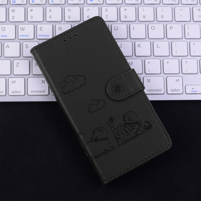 For iPhone 16 Pro Cute Cats RFID Leather Phone Case(Black) - iPhone 16 Pro Cases by buy2fix | Online Shopping UK | buy2fix