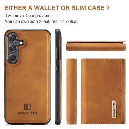 For Samsung Galaxy S24 FE 5G DG.MING M1 Series 3-Fold Multi Card Wallet + Magnetic Phone Case(Brown) - Galaxy S24 FE 5G Cases by DG.MING | Online Shopping UK | buy2fix