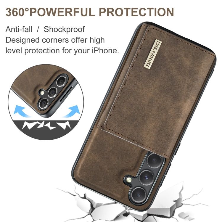 For Samsung Galaxy S24 FE 5G DG.MING M1 Series 3-Fold Multi Card Wallet + Magnetic Phone Case(Coffee) - Galaxy S24 FE 5G Cases by DG.MING | Online Shopping UK | buy2fix