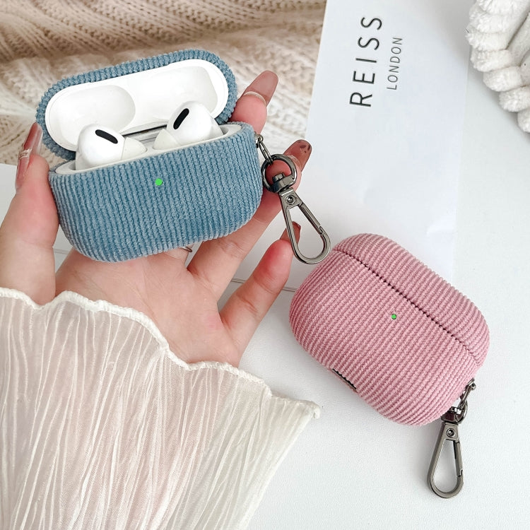 For AirPods Pro 2 Corduroy Cloth Pattern Earphone Protective Case(Sky Blue) - For AirPods Pro 2 by buy2fix | Online Shopping UK | buy2fix