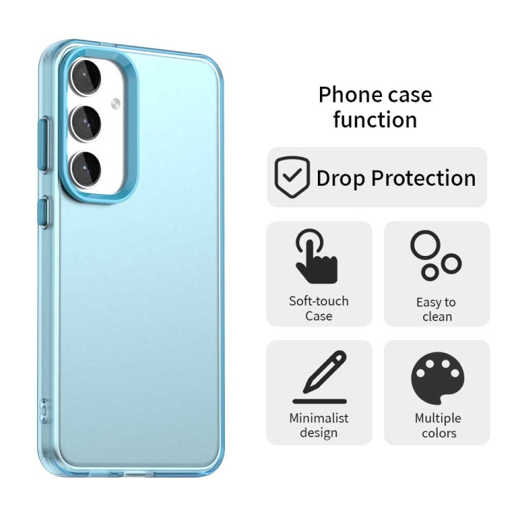 For Samsung Galaxy S25 5G Candy PC Hybrid TPU Shockproof Phone Case(Blue) - Galaxy S25 5G Cases by buy2fix | Online Shopping UK | buy2fix