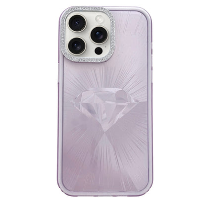 For iPhone 16 Pro Max Diamond Texture TPU Hybrid PC IMD Phone Case(Purple) - iPhone 16 Pro Max Cases by buy2fix | Online Shopping UK | buy2fix