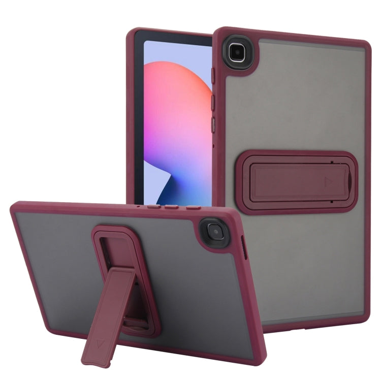 For Samsung Galaxy Tab S6 Lite P610 / P615 Skin Feel Holder PC Hybrid TPU Tablet Case(Wine Red) - Tab S6 Lite P610 / P615 by buy2fix | Online Shopping UK | buy2fix