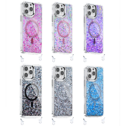 For iPhone 16 Plus Epoxy Glitter MagSafe Magnetic TPU Phone Case(Blue) - iPhone 16 Plus Cases by buy2fix | Online Shopping UK | buy2fix