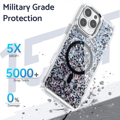 For iPhone 16 Pro Epoxy Glitter MagSafe Magnetic TPU Phone Case(White) - iPhone 16 Pro Cases by buy2fix | Online Shopping UK | buy2fix