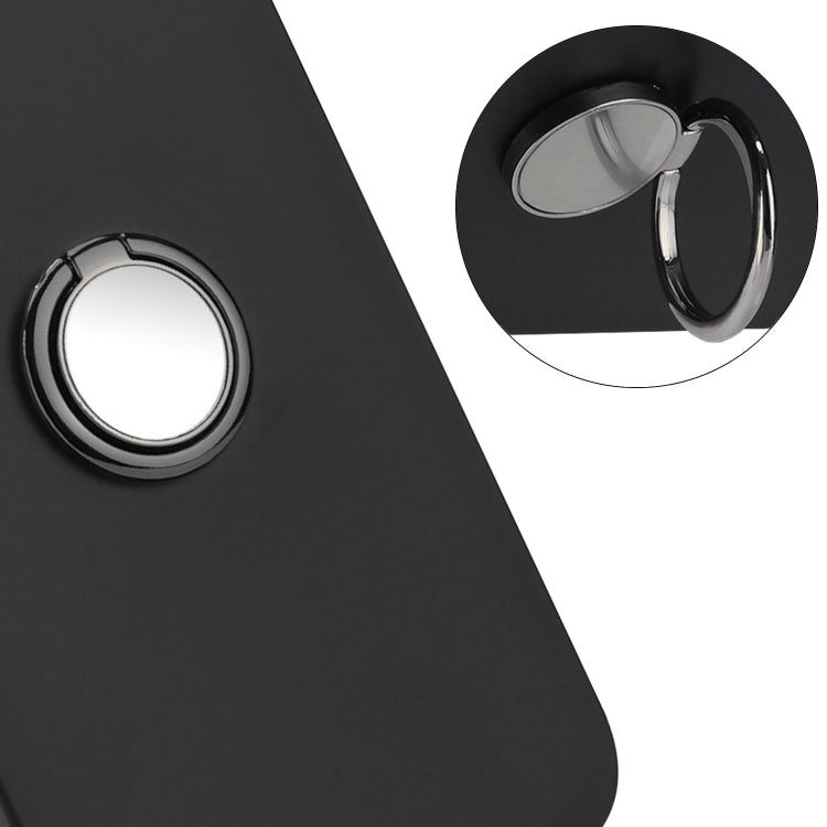 For iPhone 16 Pro Matte Ring Holder TPU Phone Case(Black) - iPhone 16 Pro Cases by buy2fix | Online Shopping UK | buy2fix