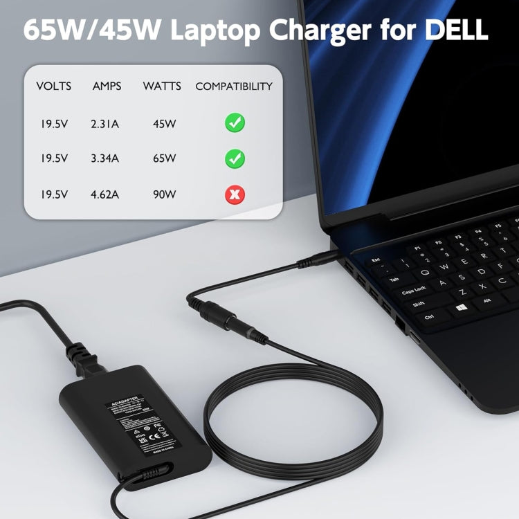 65W 19.5V 3.34A Laptop Notebook Power Adapter For Dell 7.4 x 5.0, Plug:EU Plug - For Dell by buy2fix | Online Shopping UK | buy2fix