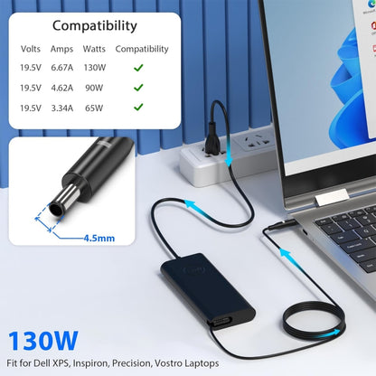 130W 19.5V 6.67A  Laptop Notebook Power Adapter For Dell 4.5 x 3.0, Plug:AU Plug - For Dell by buy2fix | Online Shopping UK | buy2fix