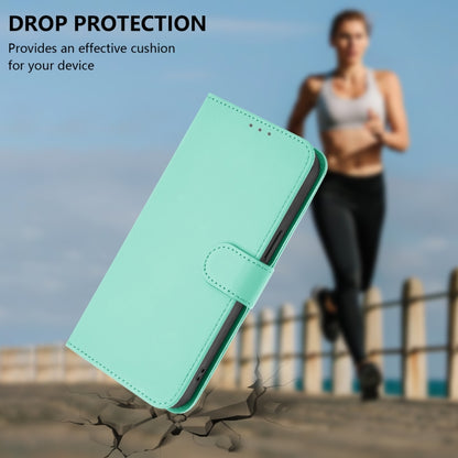 For OnePlus 11 Skin Feel Solid Color Leather Phone Case with Lanyard(Mint Green) - OnePlus Cases by buy2fix | Online Shopping UK | buy2fix