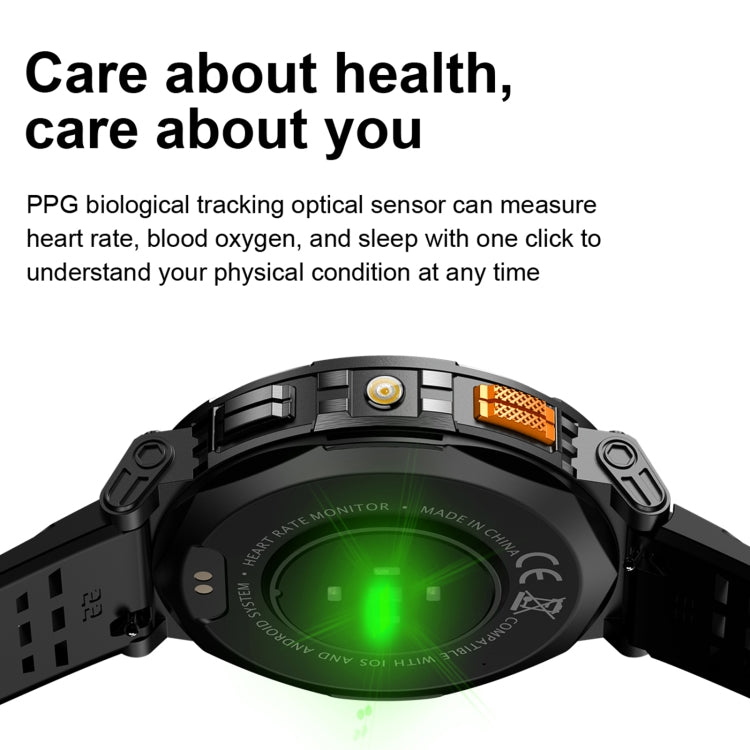 LEMFO K66 1.85 inch Bluetooth Call Smart Watch, Support Heart Rate / Blood Oxygen(Black) - Smart Watches by LEMFO | Online Shopping UK | buy2fix