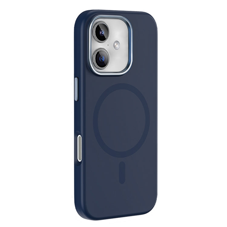 For iPhone 16 Mutural Karen Series Liquid Silicone MagSafe Magnetic Phone Case(Navy Blue) - iPhone 16 Cases by Mutural | Online Shopping UK | buy2fix