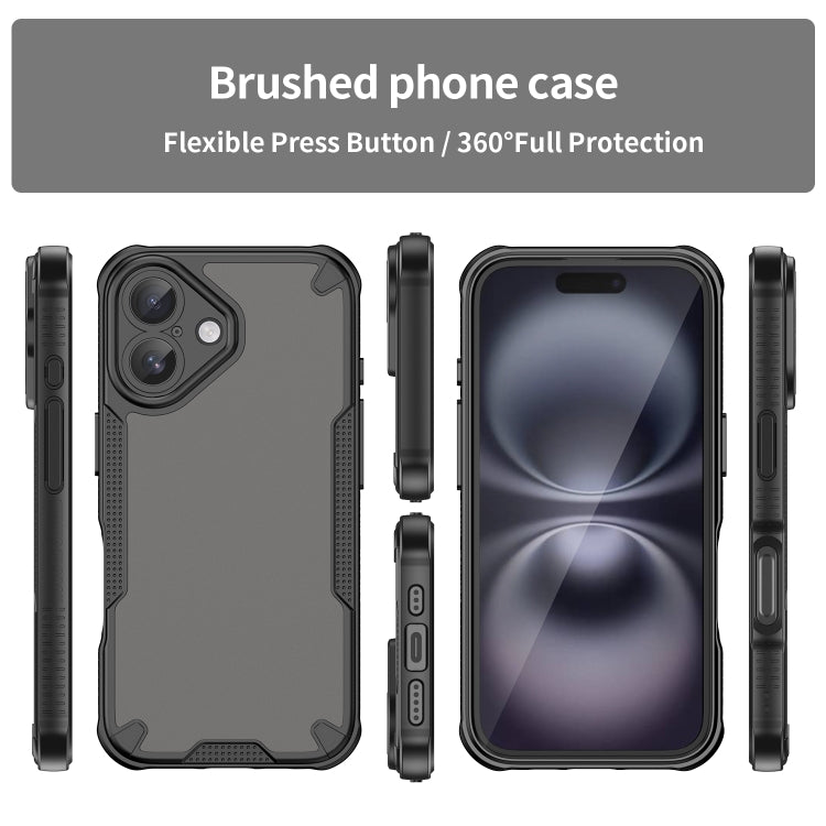 For iPhone 16 Plus Armor Glaze PC Hybrid TPU Phone Case(Black) - iPhone 16 Plus Cases by buy2fix | Online Shopping UK | buy2fix