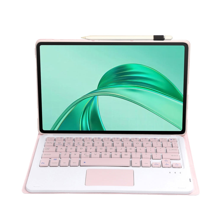 For Honor Pad X8a / X9 2024 AH25-A Ultra-thin Detachable Bluetooth Keyboard Leather Tablet Case with Touchpad(Pink White) - Huawei Keyboard by buy2fix | Online Shopping UK | buy2fix