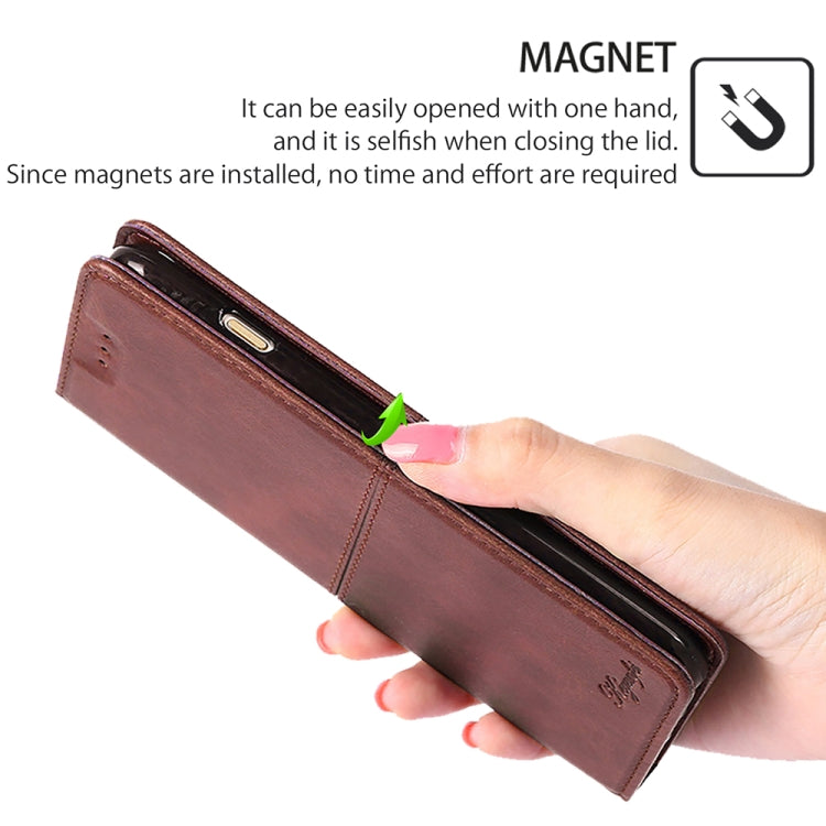 For iPhone 16 Pro Max Cow Texture Magnetic Leather Phone Case(Dark Brown) - iPhone 16 Pro Max Cases by buy2fix | Online Shopping UK | buy2fix