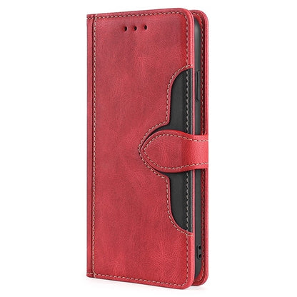 For iPhone 16 Pro Max Skin Feel Magnetic Buckle Leather Phone Case(Red) - iPhone 16 Pro Max Cases by buy2fix | Online Shopping UK | buy2fix