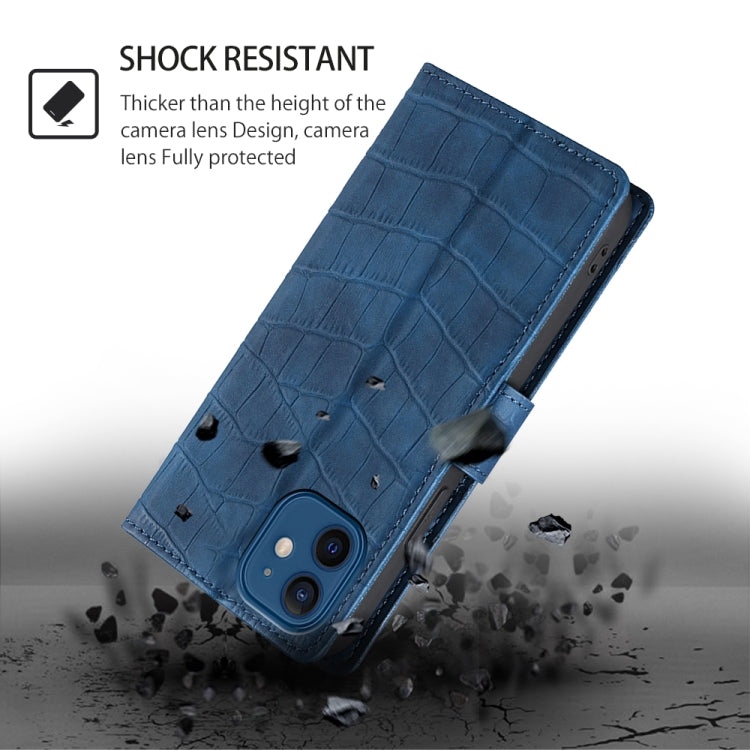 For iPhone 16 Pro Max Skin Feel Crocodile Magnetic Clasp Leather Phone Case(Blue) - iPhone 16 Pro Max Cases by buy2fix | Online Shopping UK | buy2fix