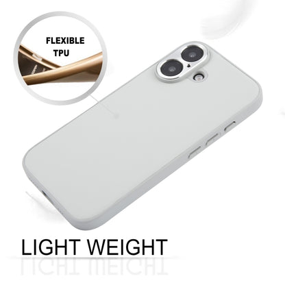 For iPhone 16 GEBEI Plain Leather TPU Hybrid PU Phone Case(Grey) - iPhone 16 Cases by GEBEI | Online Shopping UK | buy2fix