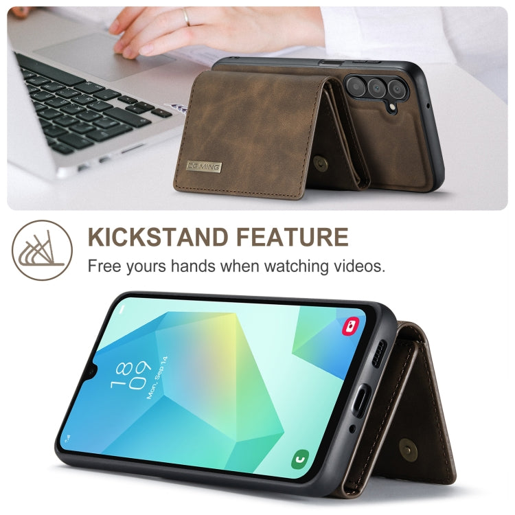 For Samsung Galaxy A16 5G DG.MING M1 Series 3-Fold Multi Card Wallet + Magnetic Phone Case(Coffee) - Galaxy Phone Cases by DG.MING | Online Shopping UK | buy2fix