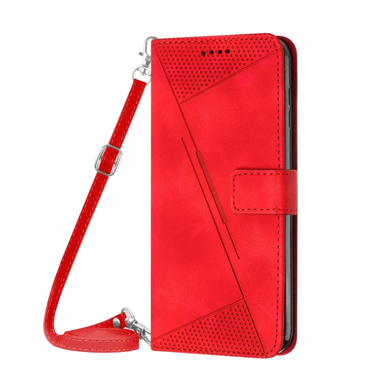 For Samsung Galaxy S25 / S24 5G Dream Triangle Leather Phone Case with Long Lanyard(Red) - Galaxy S25 5G Cases by buy2fix | Online Shopping UK | buy2fix