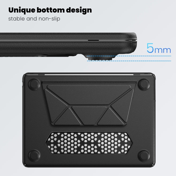 For MacBook Air 13.6 inch A3113 / A2681 Business Magnetic Holder PC + PU Laptop Protective Case(Black) - MacBook Air Cases by buy2fix | Online Shopping UK | buy2fix