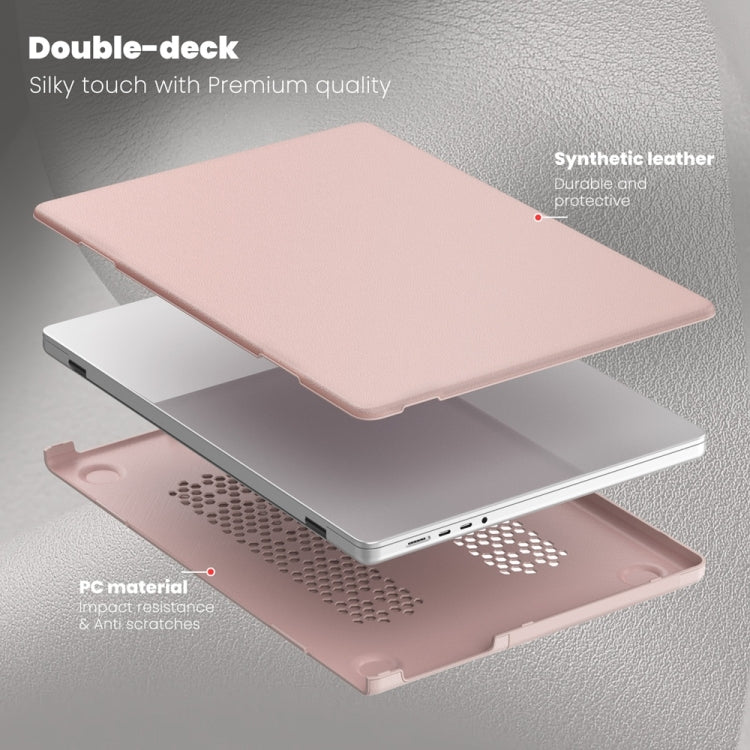 For MacBook Pro 16.2 inch A2991 / A2485 Business Magnetic Holder PC + PU Laptop Protective Case(Pink) - MacBook Pro Cases by buy2fix | Online Shopping UK | buy2fix