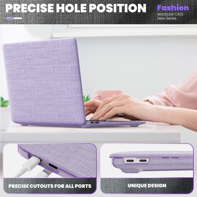 For MacBook Air 13.3 inch A2337 Fabric Magnetic Holder Laptop Protective Case(Purple) - MacBook Air Cases by buy2fix | Online Shopping UK | buy2fix