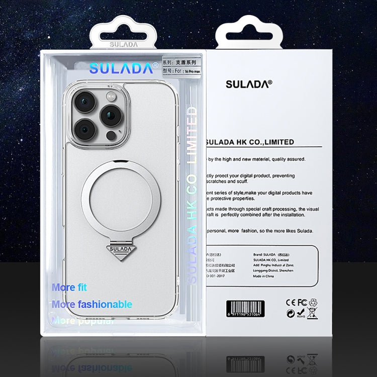 For iPhone 16 Plus SULADA Transparent MagSafe Magnetic Holder Phone Case - iPhone 16 Plus Cases by SULADA | Online Shopping UK | buy2fix