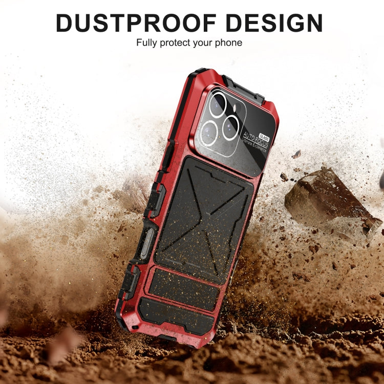 For iPhone 16 Pro R-JUST Life Waterproof Dustproof Shockproof Phone Case(Red) - iPhone 16 Pro Cases by R-JUST | Online Shopping UK | buy2fix