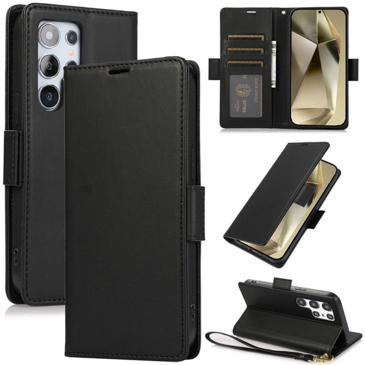 For Samsung Galaxy S25 Ultra 5G Side Buckle RFID Anti-theft Leather Phone Case(Black) - Galaxy S25 Ultra 5G Cases by buy2fix | Online Shopping UK | buy2fix