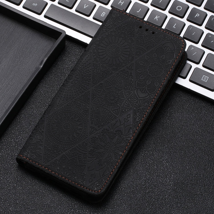 For Samsung Galaxy S25 Ultra 5G Ethnic Embossed Adsorption Leather Phone Case(Black) - Galaxy S25 Ultra 5G Cases by buy2fix | Online Shopping UK | buy2fix