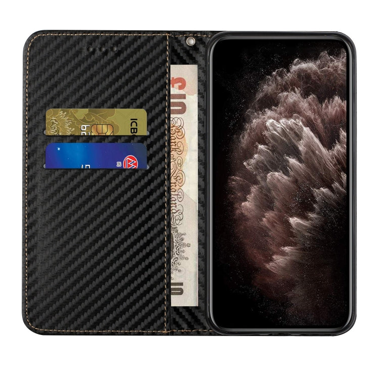 For Samsung Galaxy S25+ 5G Carbon Fiber Texture Magnetic Flip Leather Phone Case(Black) - Galaxy S25+ 5G Cases by buy2fix | Online Shopping UK | buy2fix