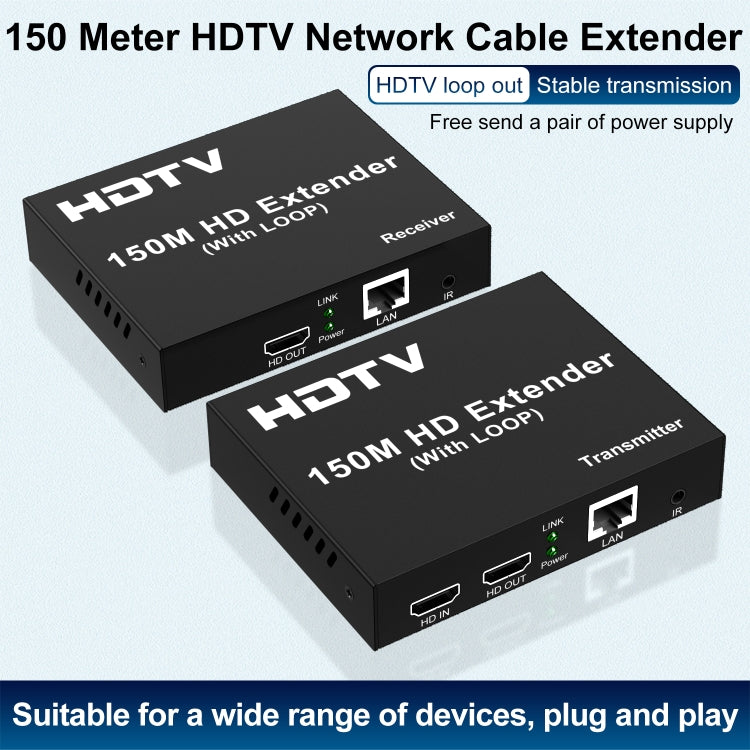 150m HDTV Network Extender(UK Plug) - Amplifier by buy2fix | Online Shopping UK | buy2fix