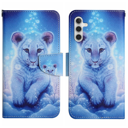 For Samsung Galaxy S25+ 5G Colored Drawing Pattern Leather Phone Case(Little Leopard) - Galaxy S25+ 5G Cases by buy2fix | Online Shopping UK | buy2fix