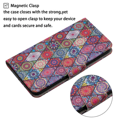 For Samsung Galaxy S25 Ultra 5G Colored Drawing Pattern Leather Phone Case(Diamond Kaleidoscope) - Galaxy S25 Ultra 5G Cases by buy2fix | Online Shopping UK | buy2fix