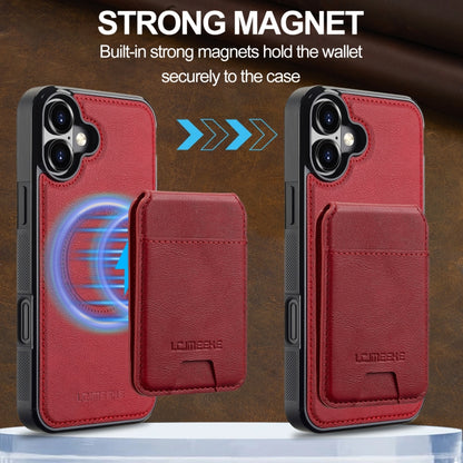 For iPhone 16 Plus LC.IMEEKE L3 Series Detachable RFID Card Bag Magsafe Phone Case(Red) - iPhone 16 Plus Cases by LC.IMEEKE | Online Shopping UK | buy2fix