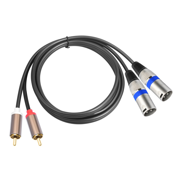 2 RCA Male to 2 XLR 3pin Male Audio Cable, Length:3m(Black Silver) - RCA Cable by buy2fix | Online Shopping UK | buy2fix