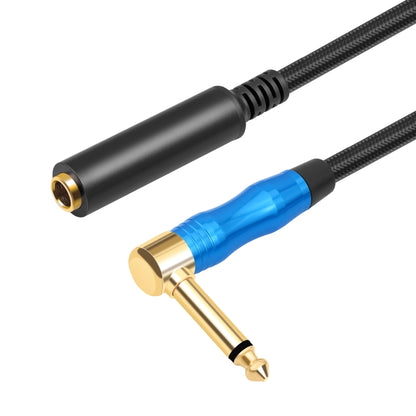 6.35mm 1/4 TRS Male Mono Elbow to Female Electric Guitar Audio Cable, Length:1.8m(Black Blue) - Microphone Audio Cable & Connector by buy2fix | Online Shopping UK | buy2fix