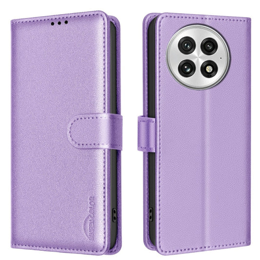 For OnePlus 13 Litchi Texture RFID Anti-theft Leather Phone Case(Purple) - OnePlus Cases by buy2fix | Online Shopping UK | buy2fix