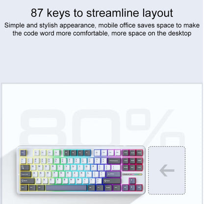 AULA F87 Pro 87 Keys Wired/2.4G/Bluetooth Three Model Customized RGB Mechanical Keyboard(Space Golden Shaft) - Wireless Keyboard by AULA | Online Shopping UK | buy2fix