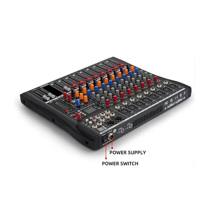 XTUGA CT80X 8-Channels Audio Mixer DJ Mixing Console with 48V Power Supply(US Plug) - Live Sound Effects Processors by XTUGA | Online Shopping UK | buy2fix