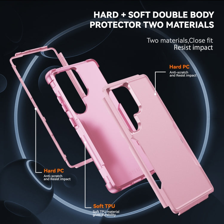 For Samsung Galaxy S25 Ultra 5G TPU + PC Shockproof Protective Phone Case(Pink) - Galaxy S25 Ultra 5G Cases by buy2fix | Online Shopping UK | buy2fix