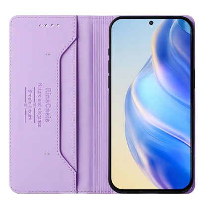 For Samsung Galaxy S24 / S25 5G RC01 Dual-Folded Magnetic Suction RFID Leather Phone Case(Light Purple) - Galaxy S25 5G Cases by buy2fix | Online Shopping UK | buy2fix