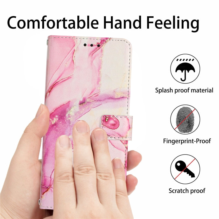 For Samsung Galaxy S25 5G Painted Marble Pattern Leather Phone Case(Rose Gold) - Galaxy S25 5G Cases by buy2fix | Online Shopping UK | buy2fix