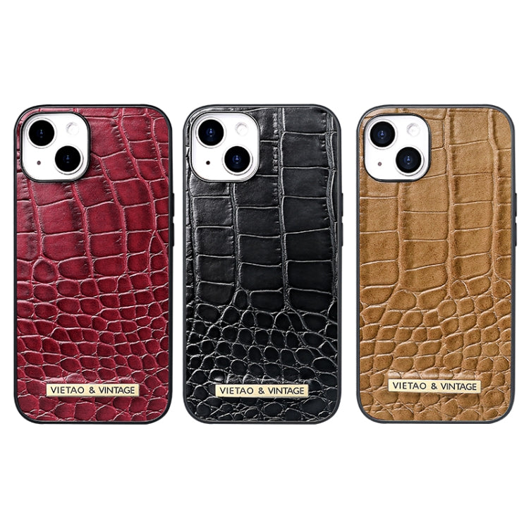 For iPhone 16 Pro VIETAO Alligator Texture PU Phone Case(Red) - iPhone 16 Pro Cases by VIETAO | Online Shopping UK | buy2fix