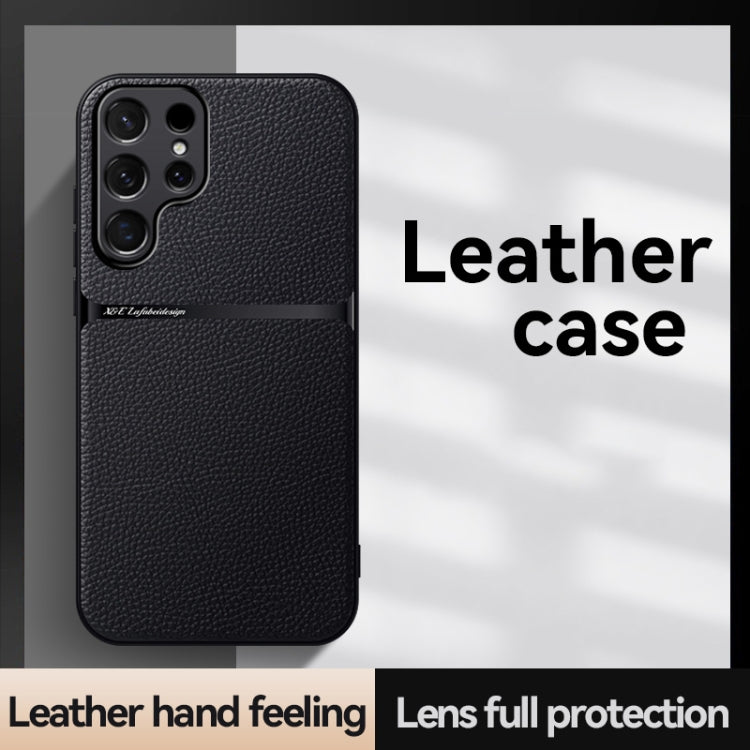 For Samsung Galaxy S25 Ultra 5G Litchi Leather Magnetic Full Coverage Shockproof Phone Case(Navy Blue) - Galaxy S25 Ultra 5G Cases by buy2fix | Online Shopping UK | buy2fix