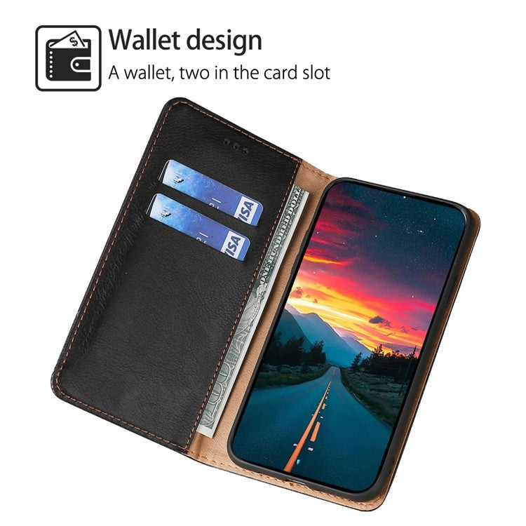 For Samsung Galaxy S25+ 5G Gloss Oil Solid Color Magnetic Leather Phone Case(Black) - Galaxy S25+ 5G Cases by buy2fix | Online Shopping UK | buy2fix