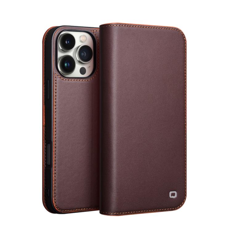 For iPhone 16 Pro QIALINO Classic Gen2 Genuine Leather Phone Case(Brown) - iPhone 16 Pro Cases by QIALINO | Online Shopping UK | buy2fix